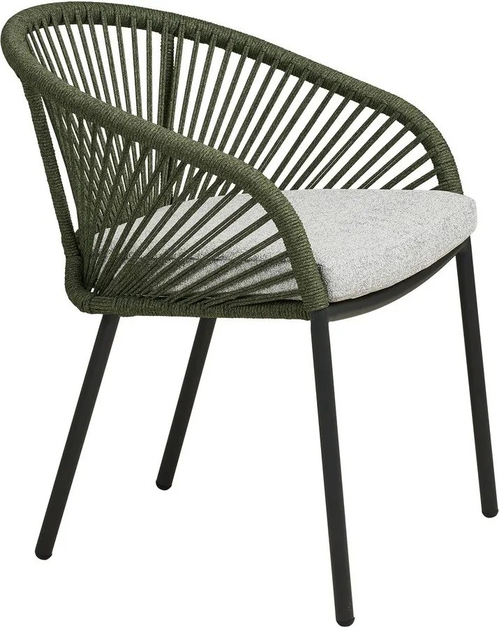 Zelená kovová/polstrovaná záhradná stolička Novella – House Nordic