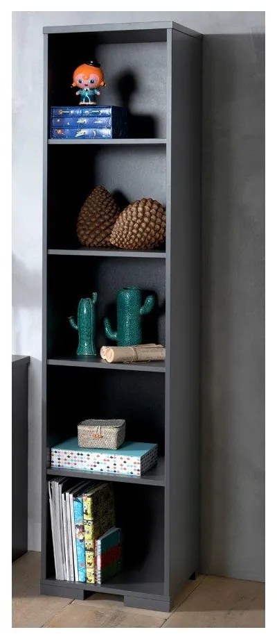 Tmavosivá detská knižnica 46x195 cm London – Vipack