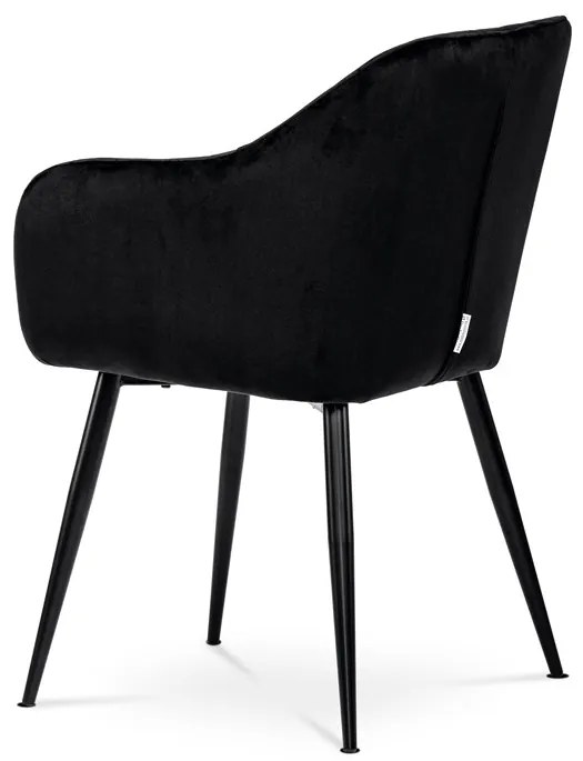 Autronic BONTEC Jedálenská stolička, čierna, zamatová látka, PIKA BK4 Farba: Šedá