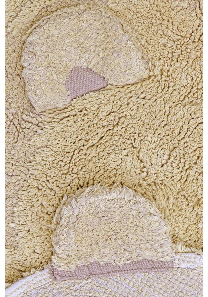 Béžový prateľný ručne tkaný bavlnený detský koberec 120x122 cm Bear – Lorena Canals