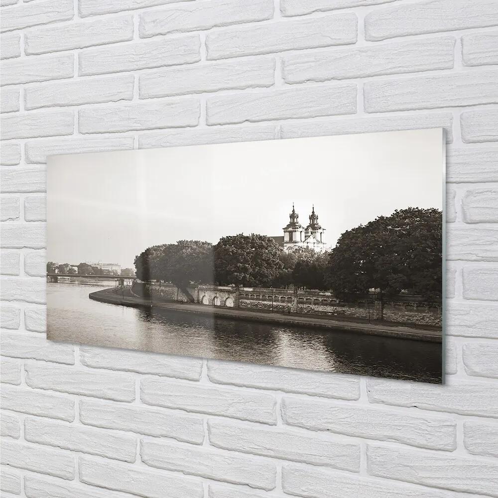 Sklenený obraz Krakow River bridge 100x50 cm