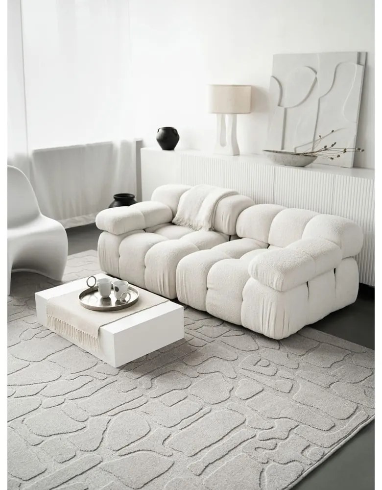 Svetlosivý vlnený koberec 200x300 cm Morphic Dunes – Agnella