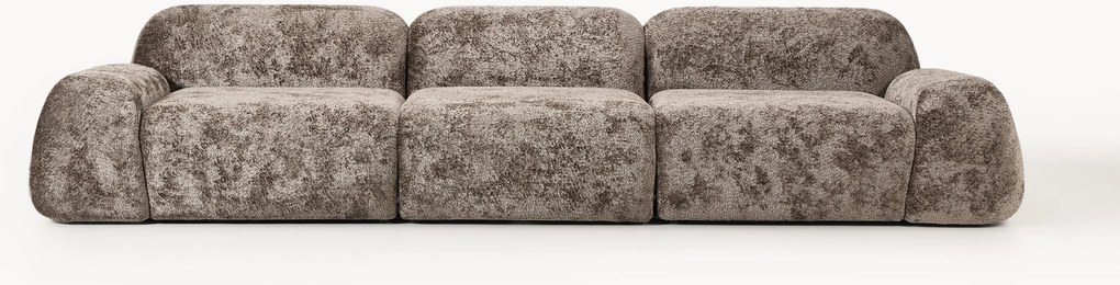 Modulárna pohovka z plyšu Wolke (4-miestna)