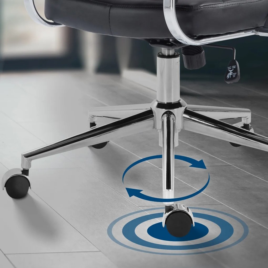 Kancelárska stolička Oakland - koženka - Čierna