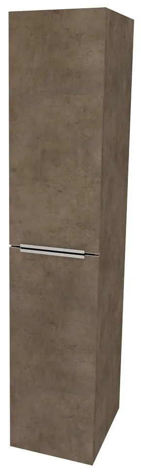 Mereo Mailo, kúpeľňová skrinka vysoká 170 cm, chróm madlo, Multidecor, Betón Chicago tmavosivý, MER-CN594LPBCS2