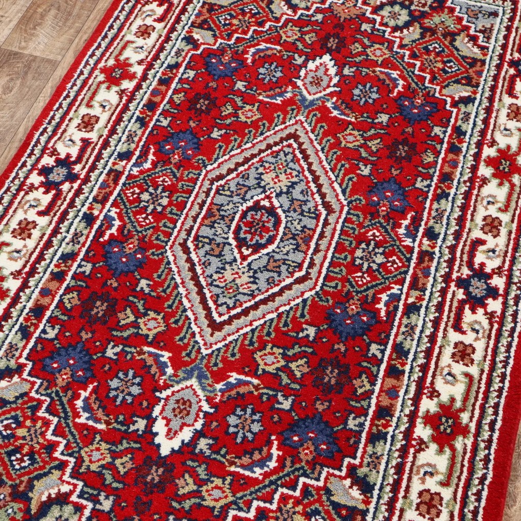 Asra, Kusový ručne tkaný koberec Bidjar red, 90x160, červená, obývacia izba