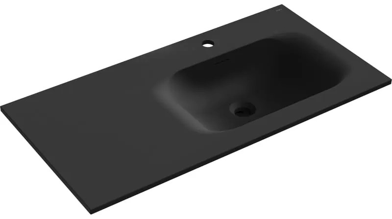 Mexen Vela, umývadlo na zapustenie 101 x 46,5 cm, pravé, čierna matná, 25231071P