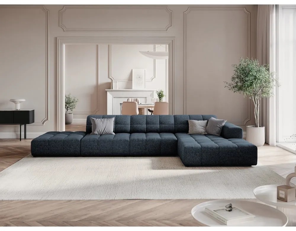 Modrá rohová pohovka (pravý roh) Chicago – Cosmopolitan Design