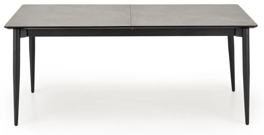 Jídelní rozkládací stůl Charles 180/260 cm šedý mramor/černý