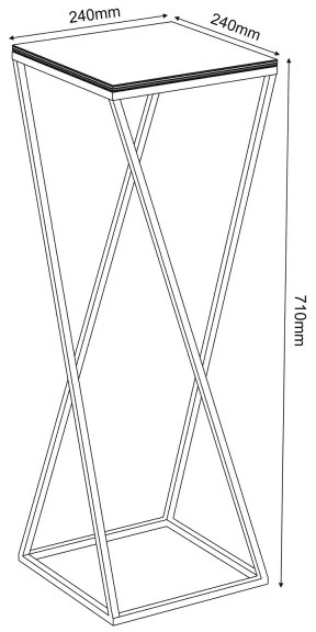 Stojan na kvety 70x24 cm biela