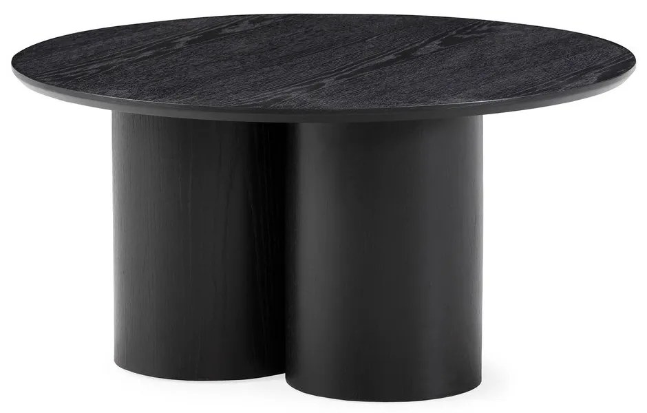 Čierny okrúhly konferenčný stolík ø 80 cm Lua – MOME