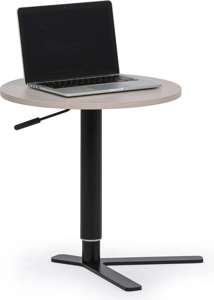 Odkladací stolík, výškovo nastaviteľný, 51-77 x 50 cm, dub biely