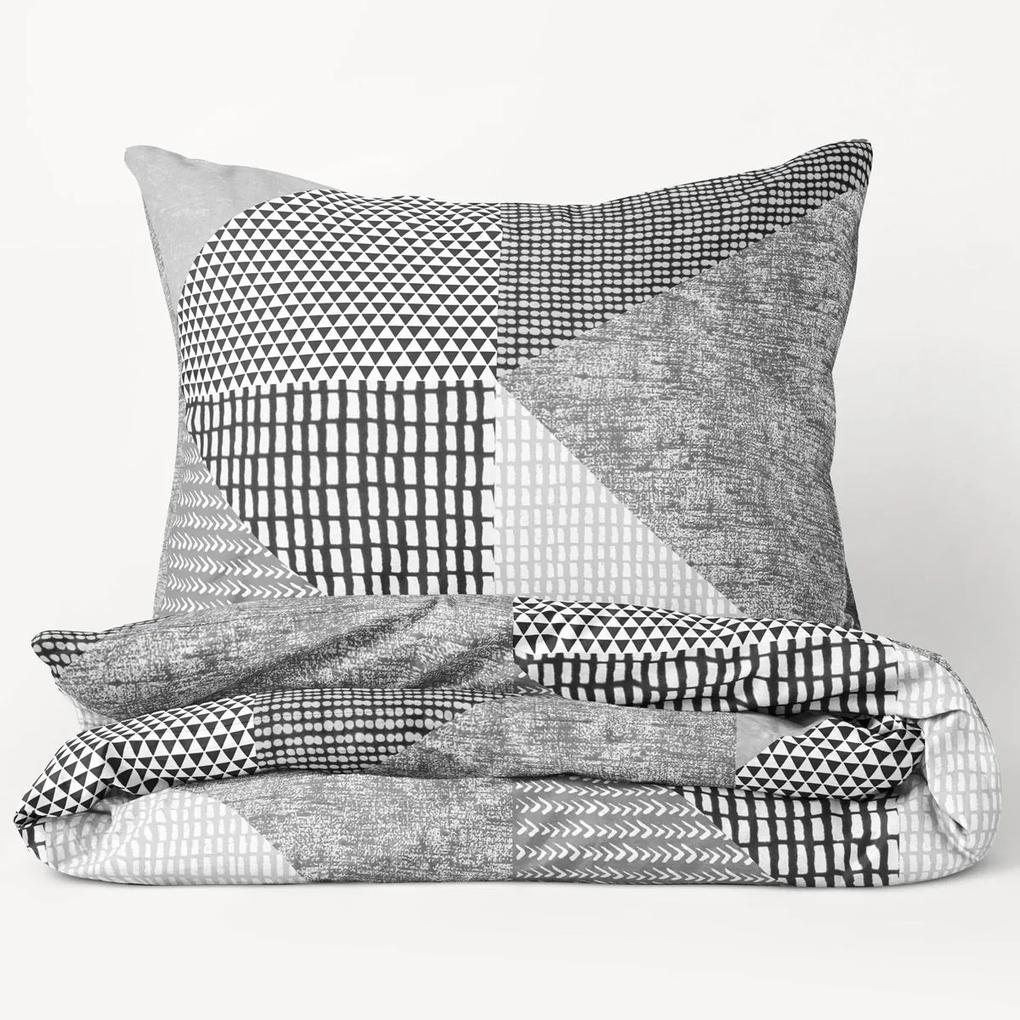 Goldea flanelové posteľné obliečky - vzor 807 kombinácia sivého vzorovania 140 x 220 a 70 x 90 cm