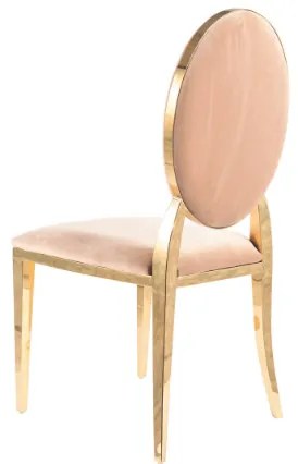 Jedálenská stolička KING VELVET bežová/ zlatá