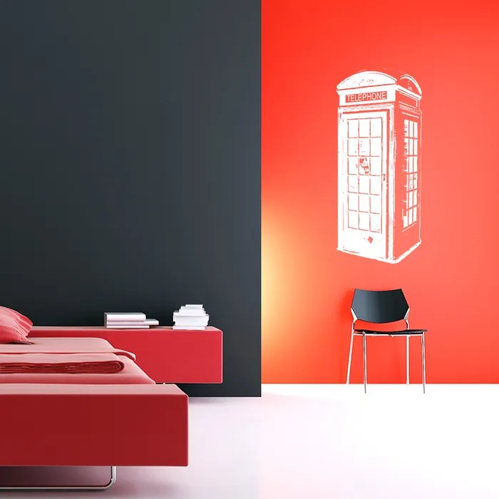 Sablio Samolepka na stenu: Telefónna búdka - 80x180 cm
