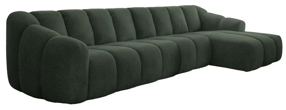 Tmavozelená rohová pohovka (pravý roh/s leňoškou) Shell – Miuform