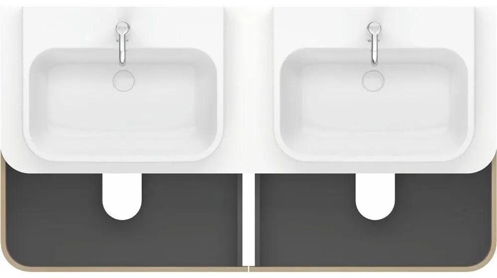 DURAVIT Happy D.2 Plus závesná skrinka pod dve umývadlá pod dosku, 4 zásuvky, 1600 x 550 x 408 mm, dub Mediterrane, HP4974B7171