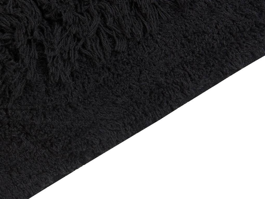 Bavlnený koberec 80 x 150 cm čierny BITLIS Beliani