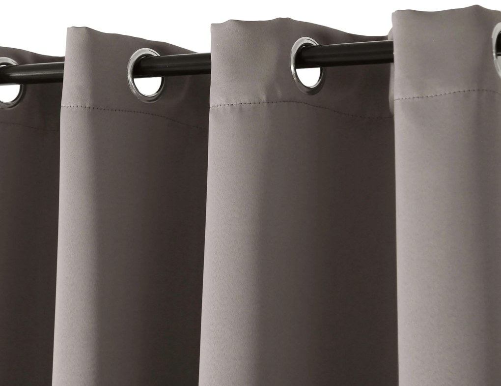 Sivohnedý záves OXFORD 140x250 cm Zavesenie: Kovové krúžky