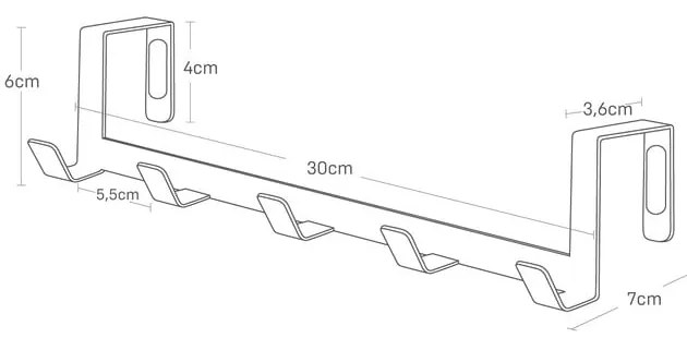 Čierny kovový vešiak na dvere 30 cm Tower – YAMAZAKI