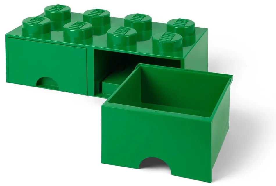 Zelený úložný box s dvoma zásuvkami LEGO®