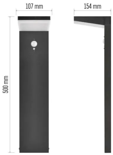 LED solárna lampa so senzorom LED/4,4W/3,7V 2200 mAh IP44