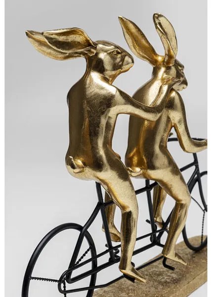 Tandem Rabbits dekorácia zlatá/čierna 34cm