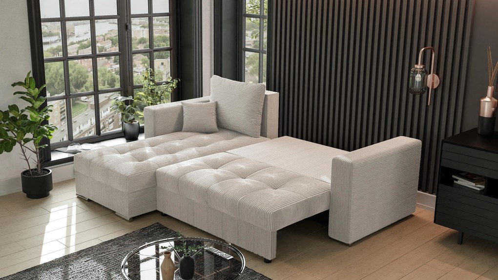 Rohová sedačka Josie (L) (béžová). Akcia -21%. Vlastná spoľahlivá doprava až k Vám domov. 1133159