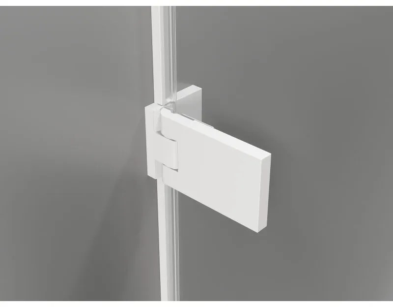 Mexen, Mexen Lunar-F pravé sklápacie sprchové dvere 70 cm, transparentné, biele - 836-070-000-20-00-P