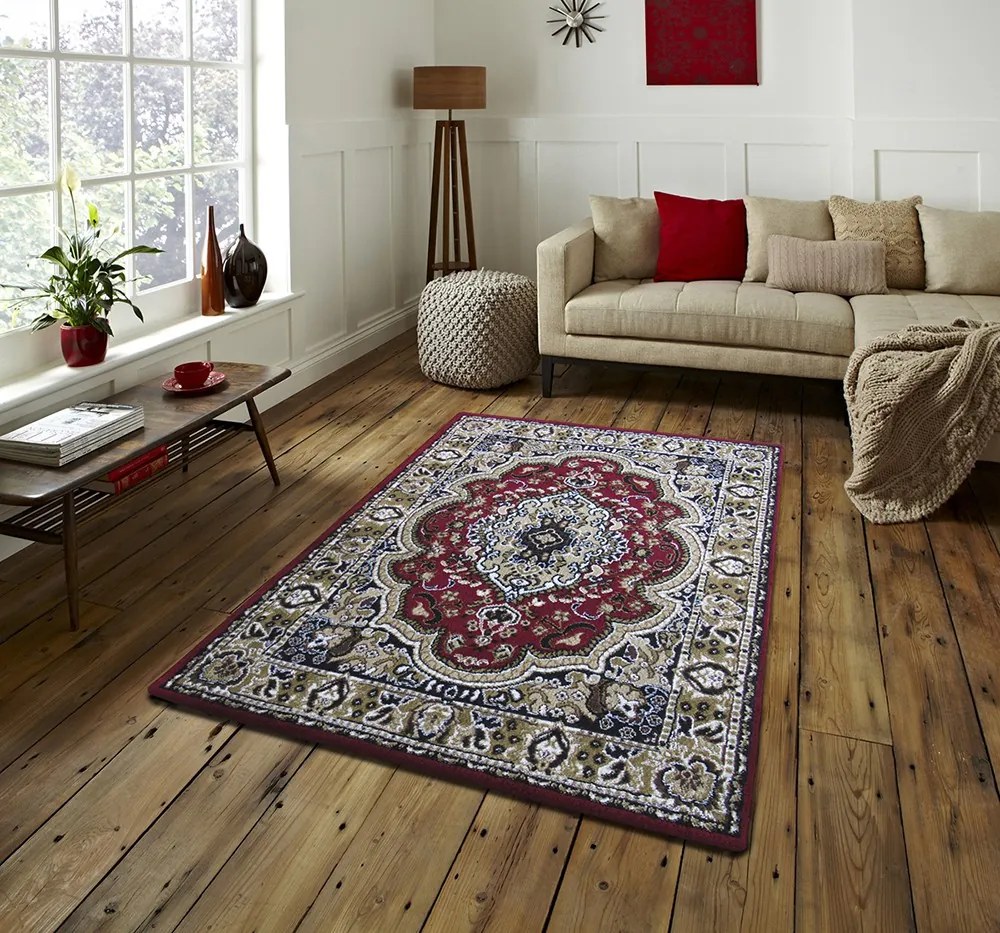 Orientálny koberec s perzským vzorom Alfa 06 – červená Rozmer: 40x60 cm