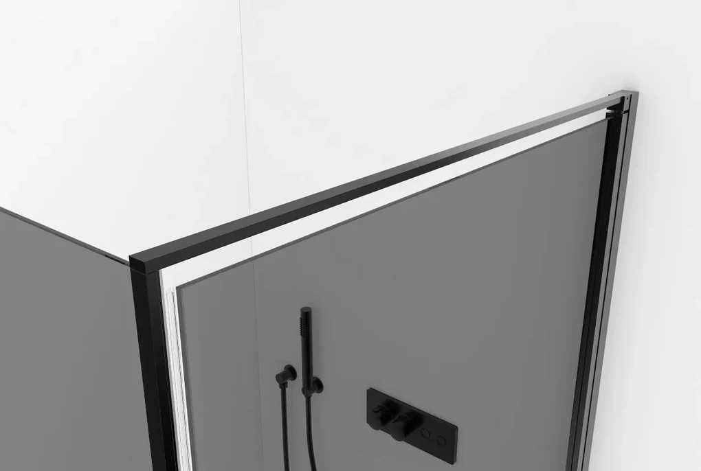 CERANO - Sprchovací kút Porte Ľ/P - 8 mm - čierna matná, grafitové sklo - 80x90 cm - krídlový, CER-CER-8050BD7491