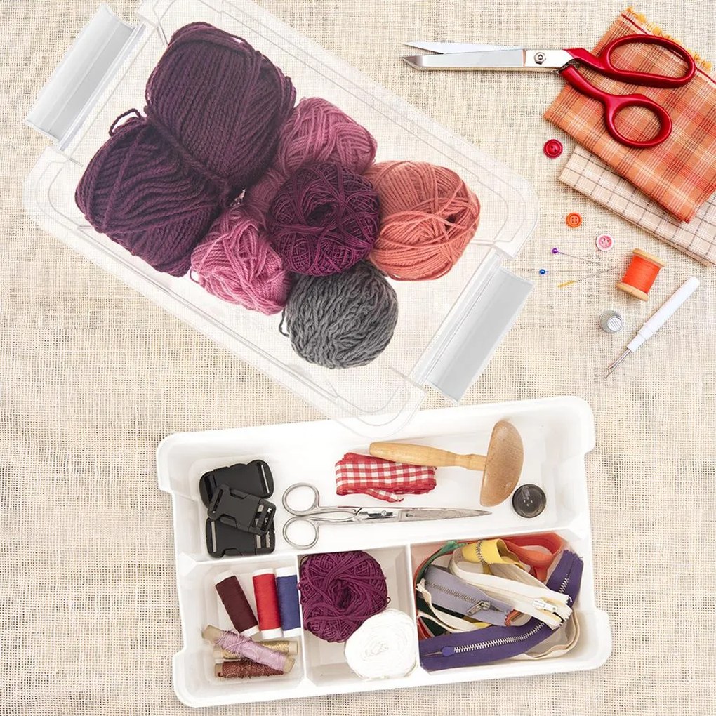 Organizér, úložný box 2v1, multifunkčný, biely STORMAX – 9 l, 35 x 23 x 17 cm