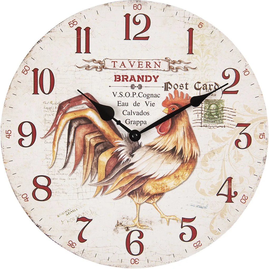 Nástenné hodiny Tavern Brandy - Ø 34 * 3 cm / 1 * AA
