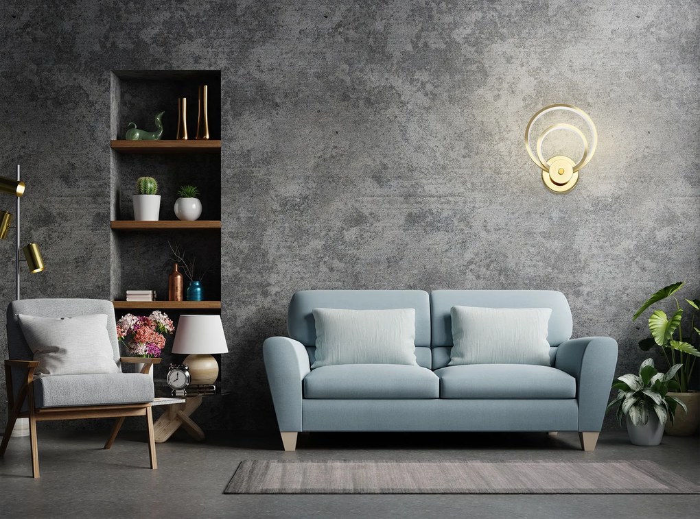 Toolight Toolight, LED nástenné svietidlo APP1043-W, zlatá, OSW-06116