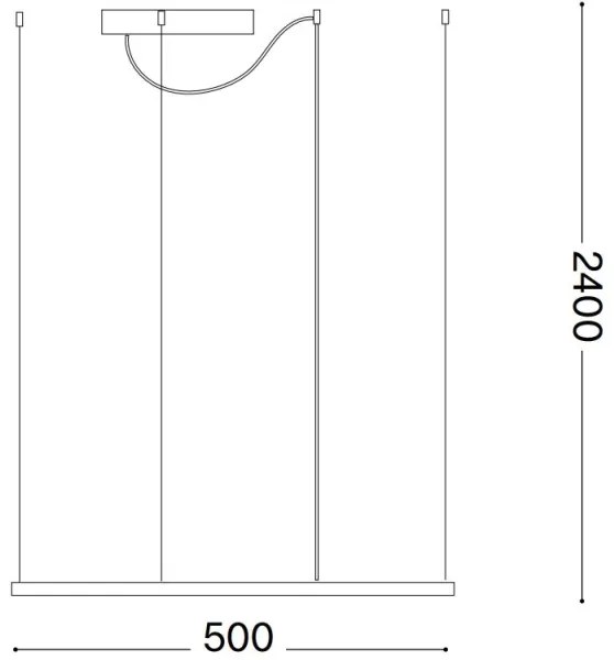 Ideal Lux - LED luster na lanku ORACLE SLIM LED/33W/230V 3000K 50x50 cm čierny