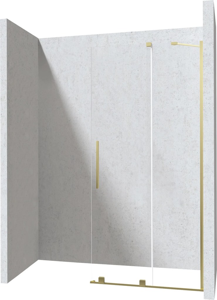 Deante Sprchová zástena Walk-in Prizma, posuvná - KTJ R39R 90 cm, zlatá brúsená - bez vaničky
