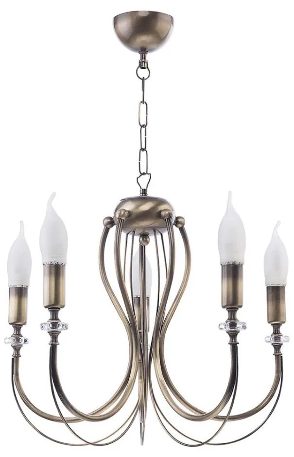 Jupiter 1634 - Luster na reťazi MELANI 5xE14/40W/230V mosadz patina