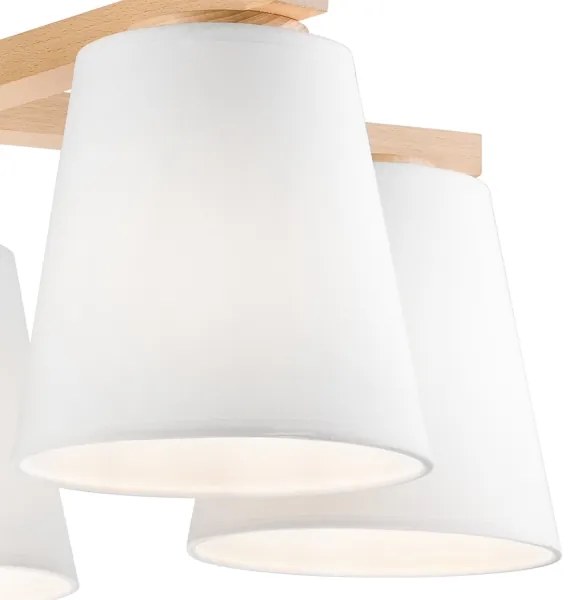 Prisadený luster ELLIE 5xE27/60W/230V biela/buk