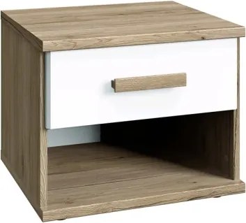 Nočný stolík Cariba, dub san remo/biely%