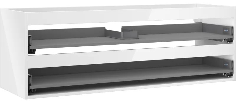 Mexen Box-A, závesná skrinka 140 cm, 2 zásuvky, biela lesklá, 91AX0-1400-470-2-00