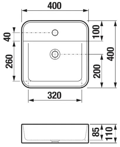 JIKA H8183610001111 - Keramické umývadlo ASTRA 40x40 cm na dosku, biele