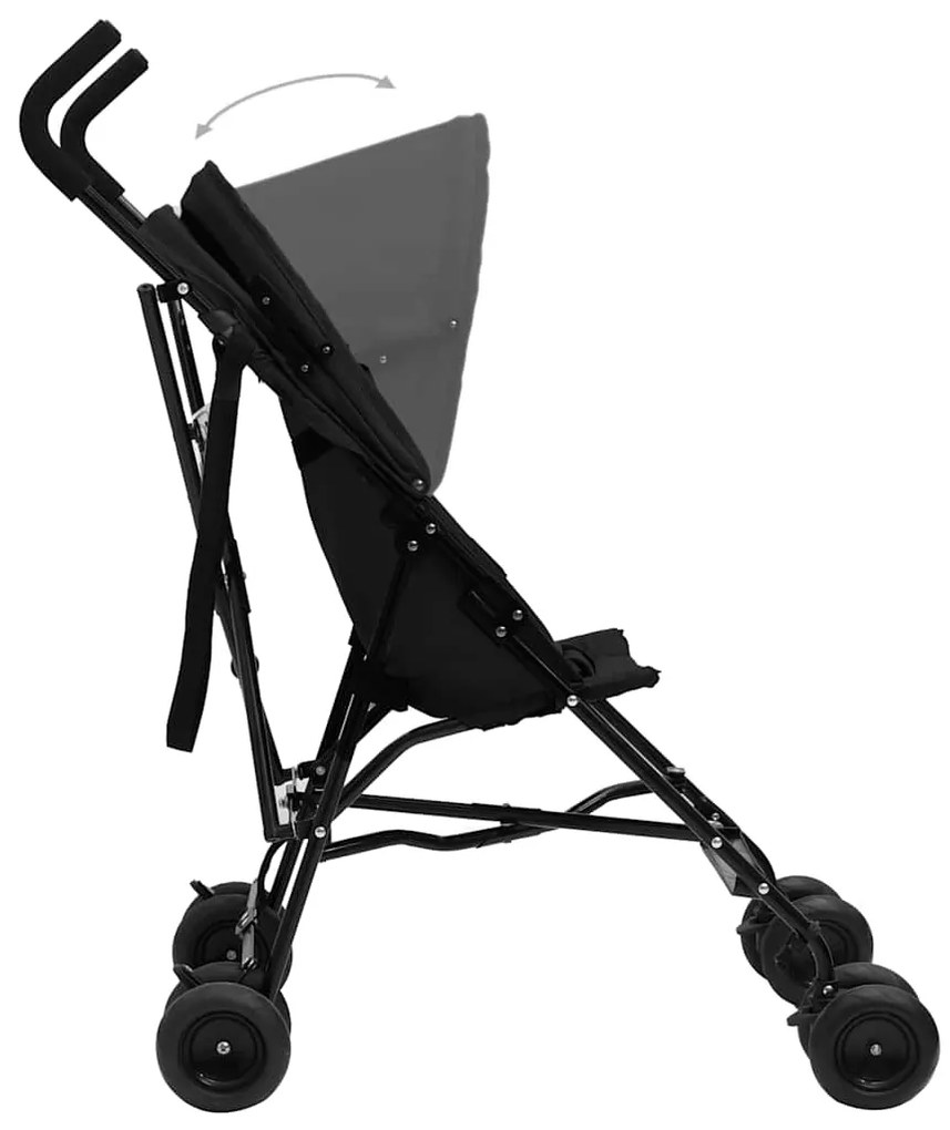 Detská kárička antracitová a čierna oceľ