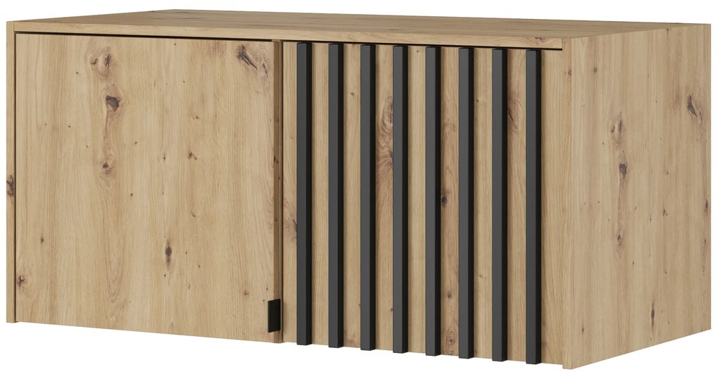 PIA Nadstavec na šatníkovú skriňu Nelly 2D - dub artisan / čierna