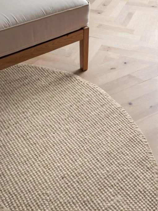 Koberec Hanse Home Bouclé Jaipur naturálny / béžový / biely kruh