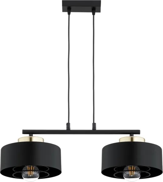 BRILAGI - Závesný luster na lanku SPRING 2xE27/60W/230V čierna/zlatá