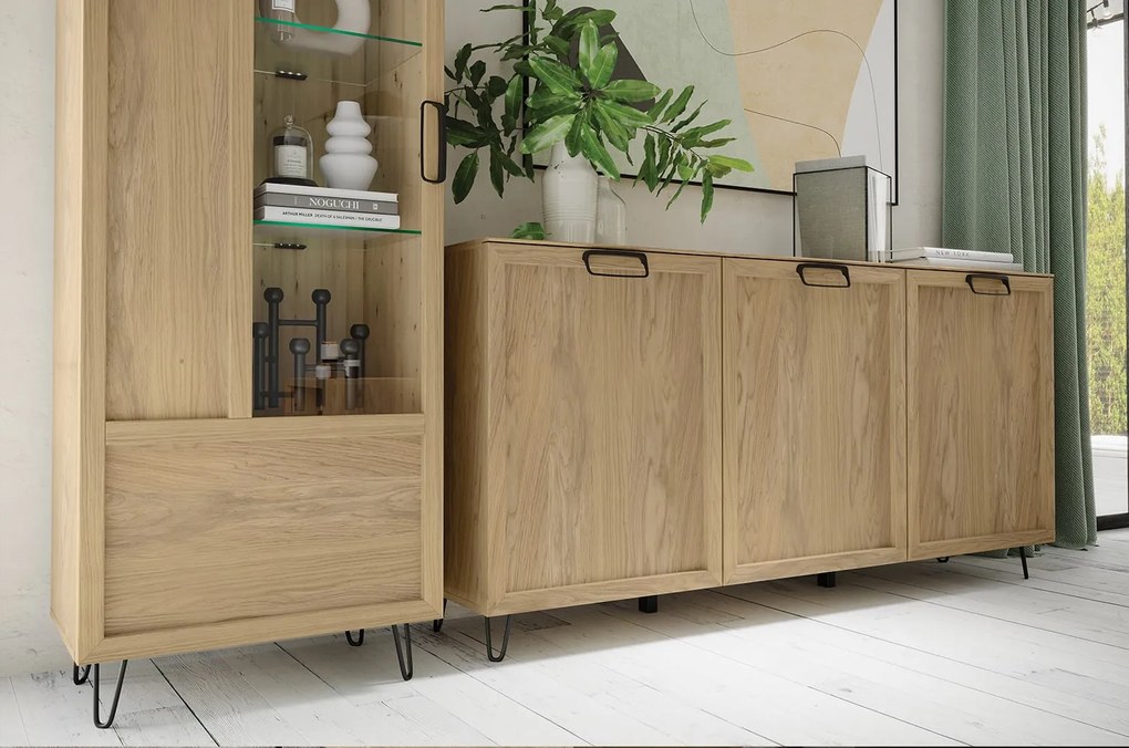 Vitrína Limbo 11 65 cm z masivu s LED osvětlením dub Artisan