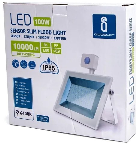 Aigostar - LED Reflektor so senzorom LED/100W/230V 6400K IP65 biela