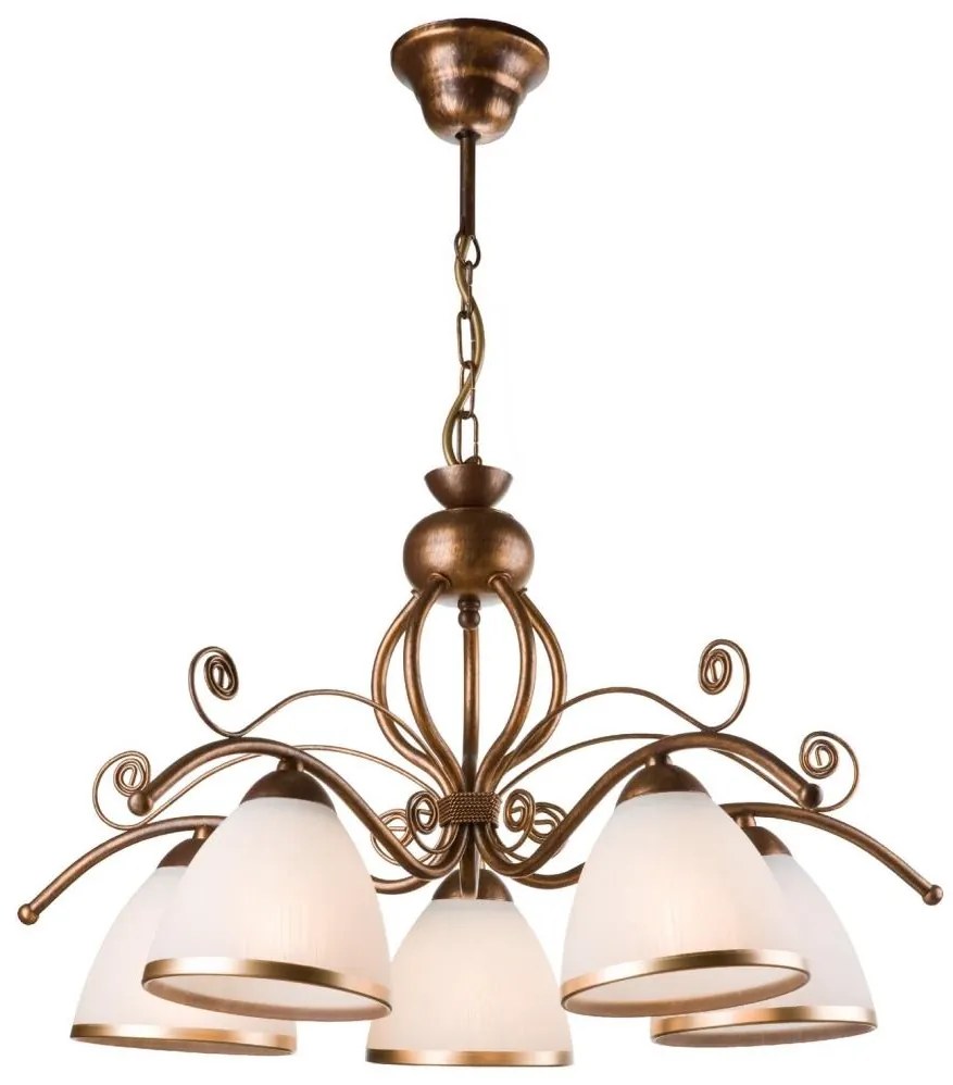 Brilagi - LED Luster na reťazi ANTICO 5xE27/60W/230V bronz patina