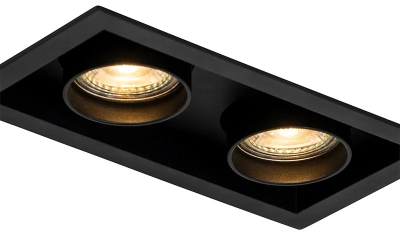 Sada 6 moderných zapustených bodových svetiel čierna nastaviteľná 2-svetelná - Roof