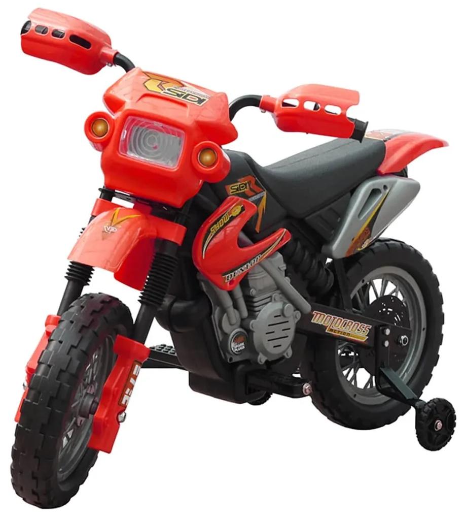 vidaXL Detská elektrická motorka červenej farby
